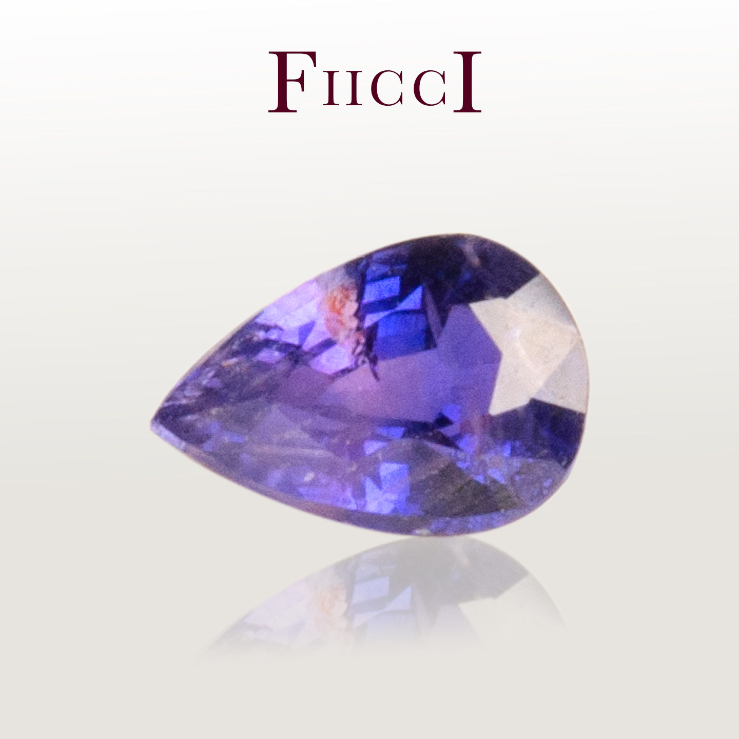 FIICCI菲伊奇 无烧天然紫色蓝宝石裸石水滴形蓝紫色定制戒指吊坠