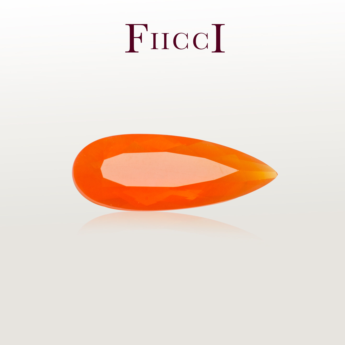 FIICCi菲伊奇 1.8克拉天然墨西哥火欧泊裸石水滴形刻面定制吊坠