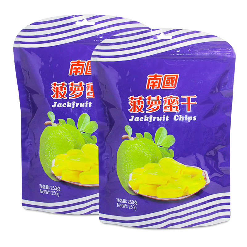 海南南国食品 菠萝蜜干250克*2袋 海南热带水果干 酥脆