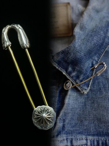 手工制作胸针925纯银日潮情侣
