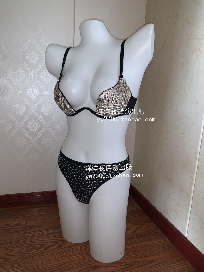 钢管舞红色比基尼演出服