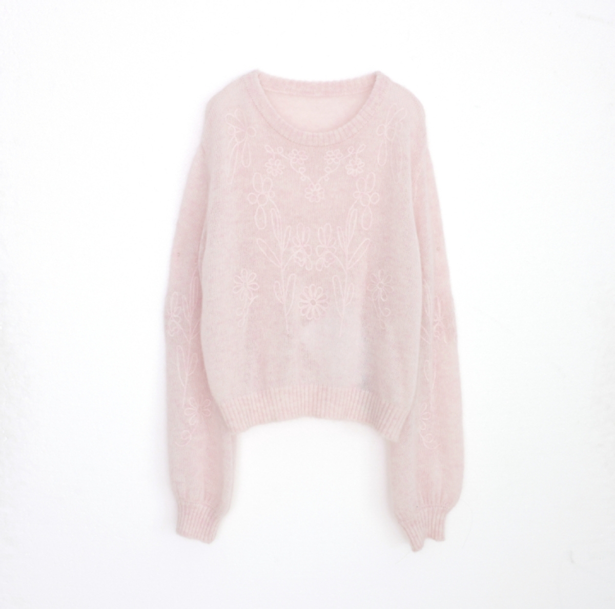 安所2025新款圆领羊绒羊毛衣懒懒风超好看休闲时尚绣花宽松