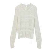 洋气明星同款 2026春款 圆领毛衣长袖 针织打底衫 新款 女士羊毛衫