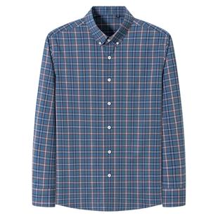 四季 商务休闲透气中青衬衣寸衫 时尚 衬衫 男格子长短袖 普洛克正品