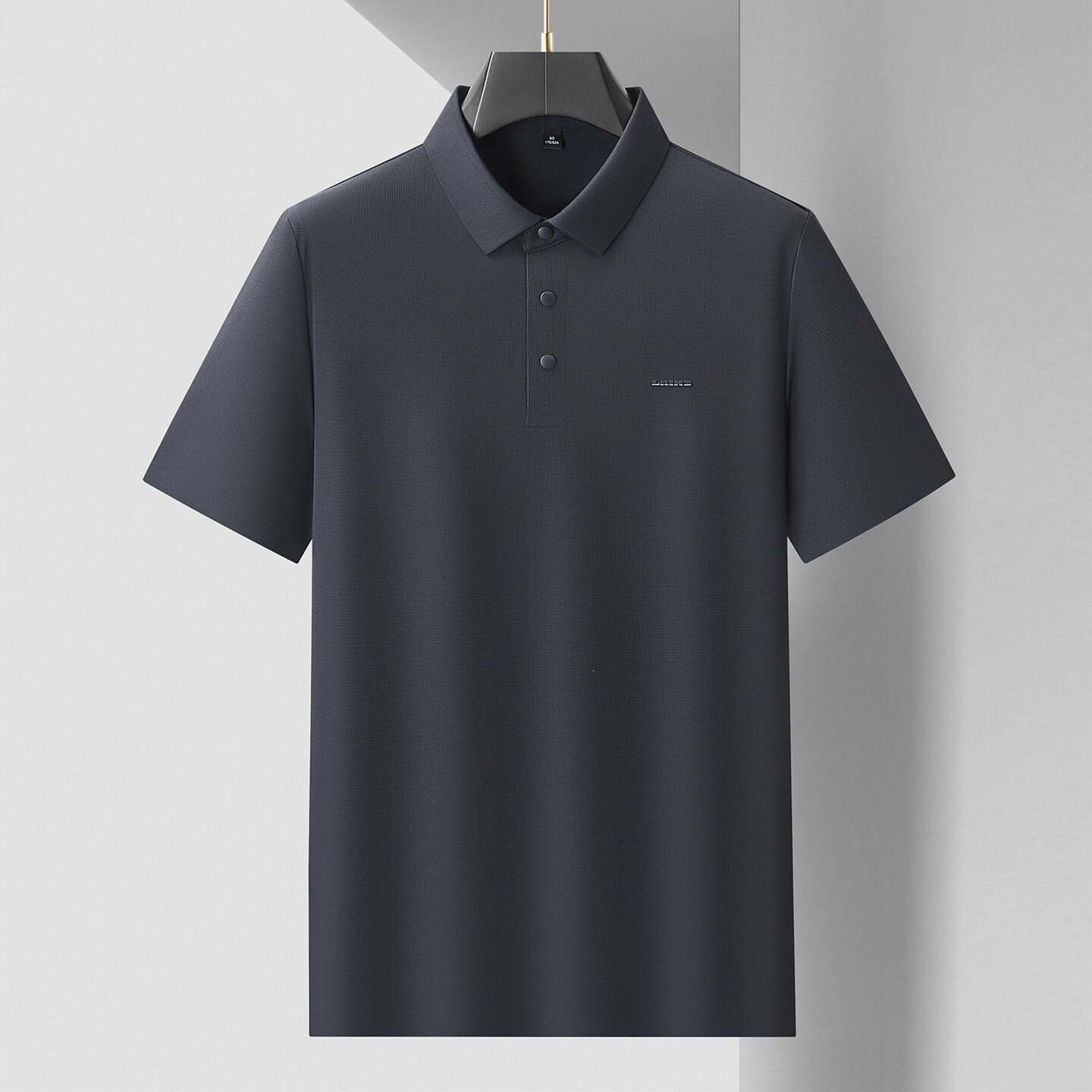 普洛克正品男装 大码t恤锦氨翻领短袖奢商务免烫宽松半袖衫夏亲子