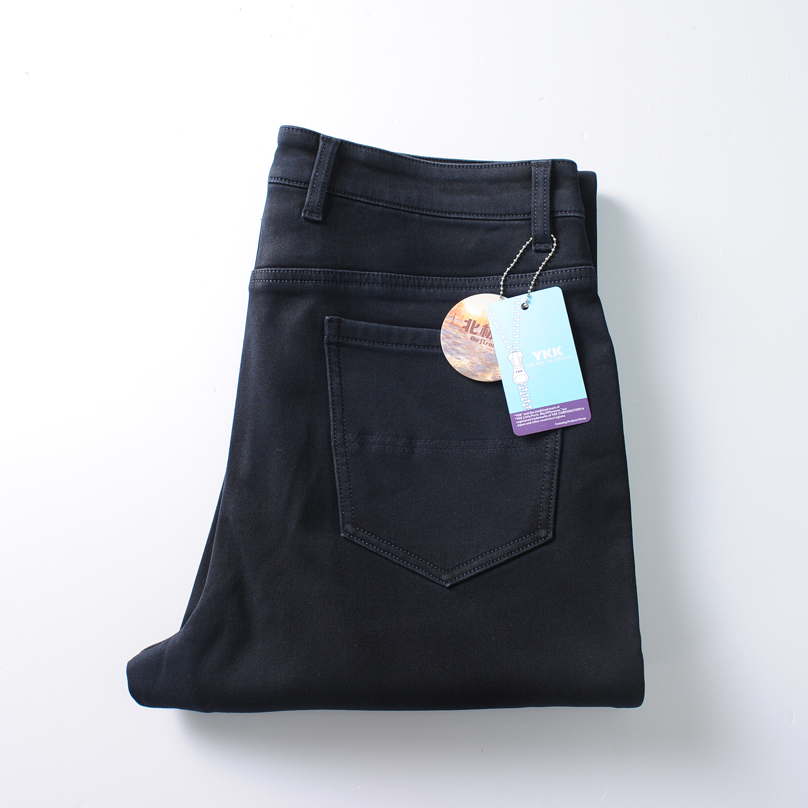 普洛克商场正品 男休闲裤牛仔裤春秋冬直筒宽松户外保暖厚长裤子