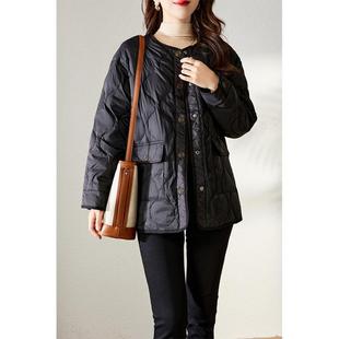 普洛克正品 秋冬羽绒服90白鸭绒轻薄黑色女款秋新款短款高端外套