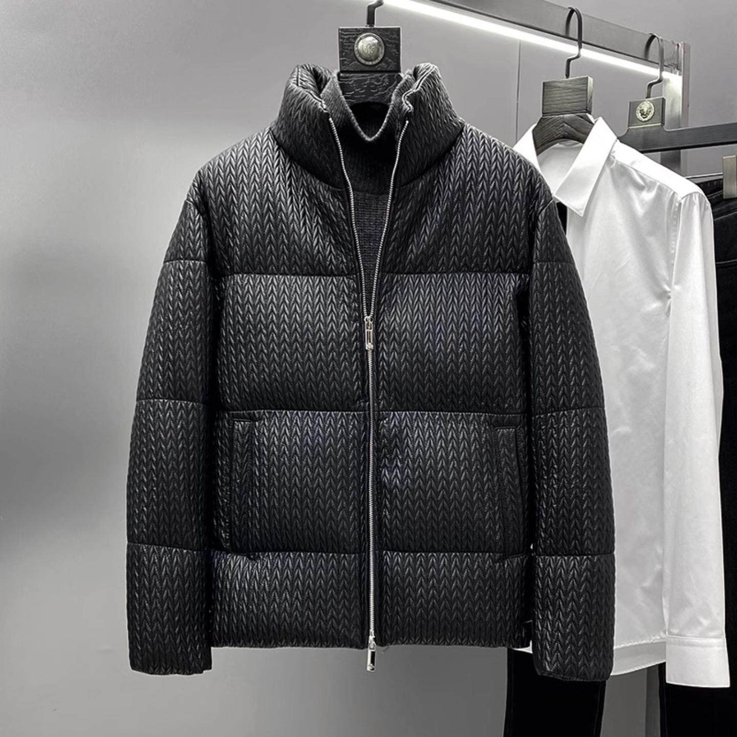 普洛克正品 男真皮皮衣短款A级绵羊皮夹克加绒加厚大衣秋冬季外套