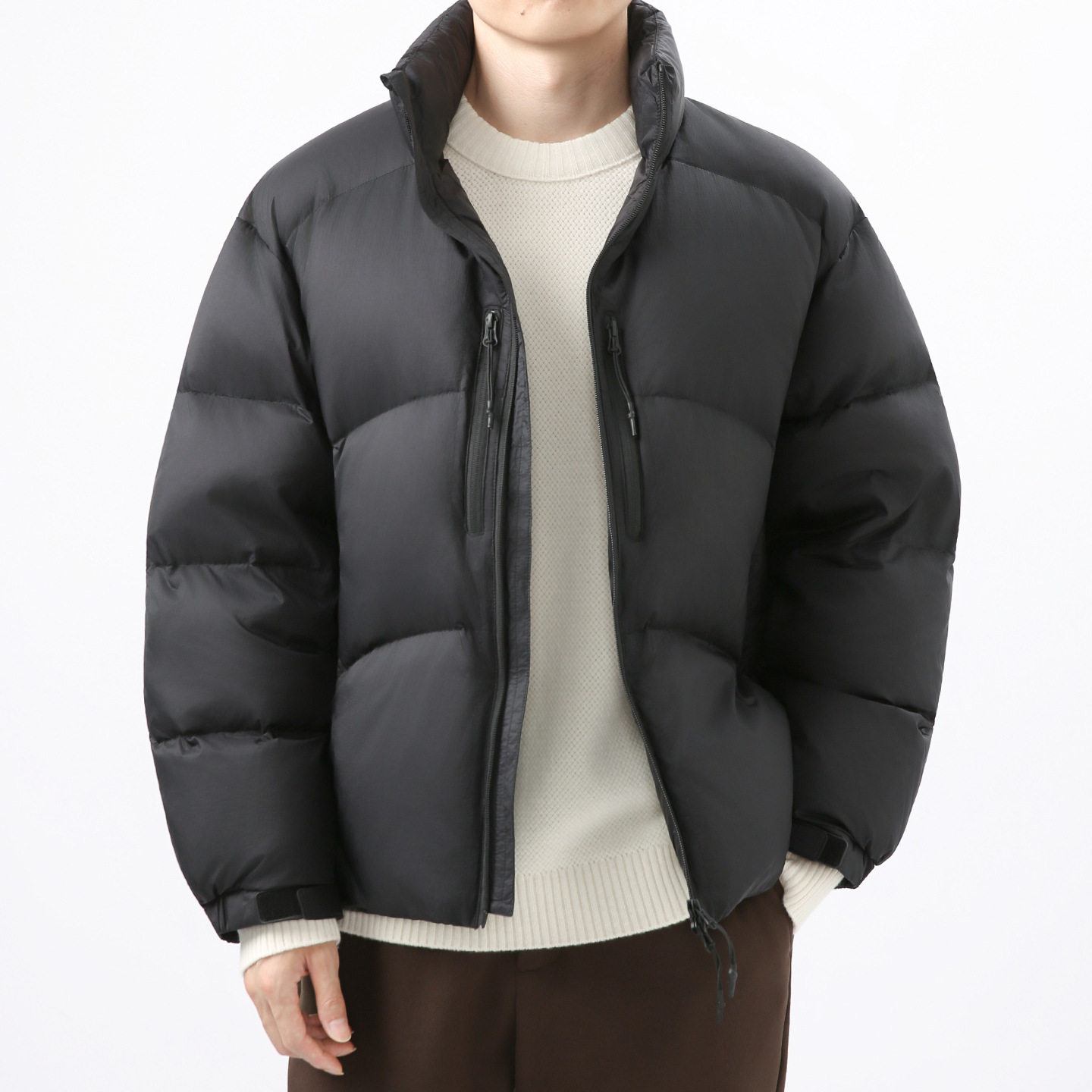 普洛克正品 高充绒量90白鸭绒短羽绒服男户外休闲面包服立领外套