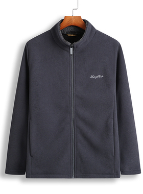 普洛克正品 秋冬男加大码厚卫衣外套宽松抓绒衣立领夹克外套