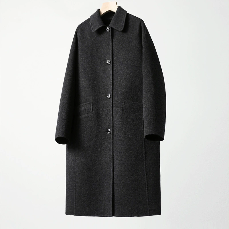 普洛克正品 羊毛英伦风毛呢大衣中长款加厚秋冬风衣女外套