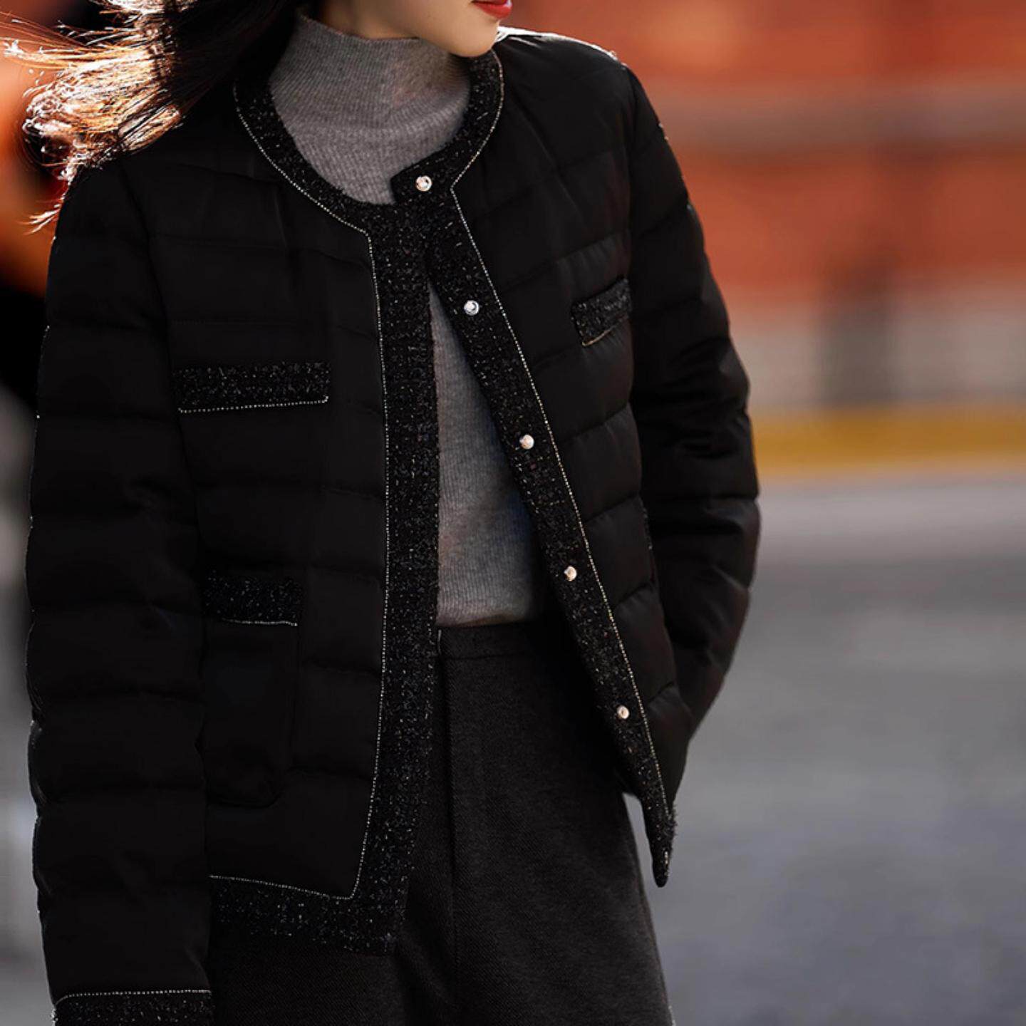 普洛克正品 羽绒服95白鹅绒高档羽绒服短款秋冬新款加厚女装外套