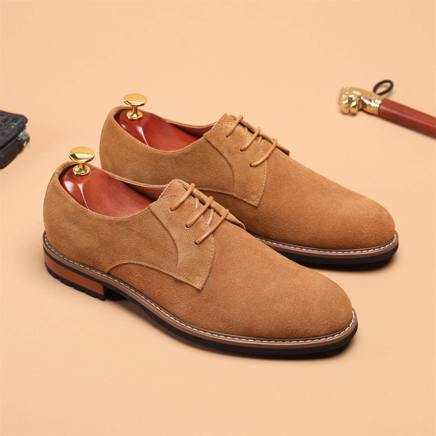 普洛克正品男鞋 牛皮翻毛皮英伦风商务休闲磨砂鞋反绒皮鞋大码鞋