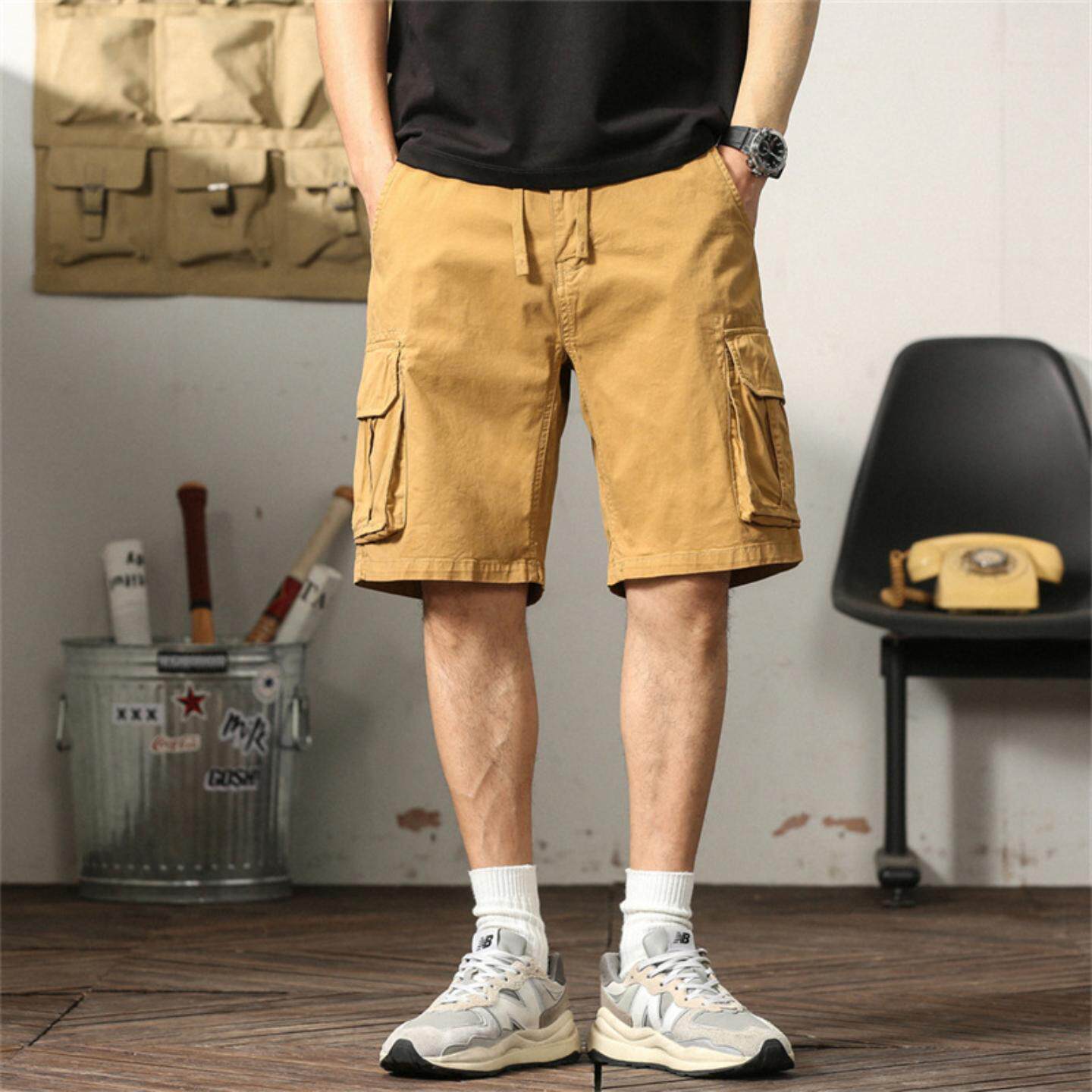 普洛克正品男裤 工装短裤款多口袋短裤宽松直筒运动休闲五分裤子