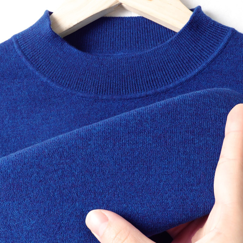 普洛克正品 羊毛衫半精纺春秋半高领毛衣男薄款长袖打底衫