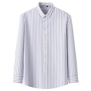 衬衣寸衫 秋牛津纺长短袖 牛津纺男棉商务休闲条纹衬衫 普洛克正品