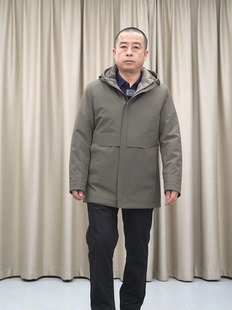 普洛克正品 内胆 深蓝中长款 棉服外套 仿貂绒尼克服男 可脱帽 甩