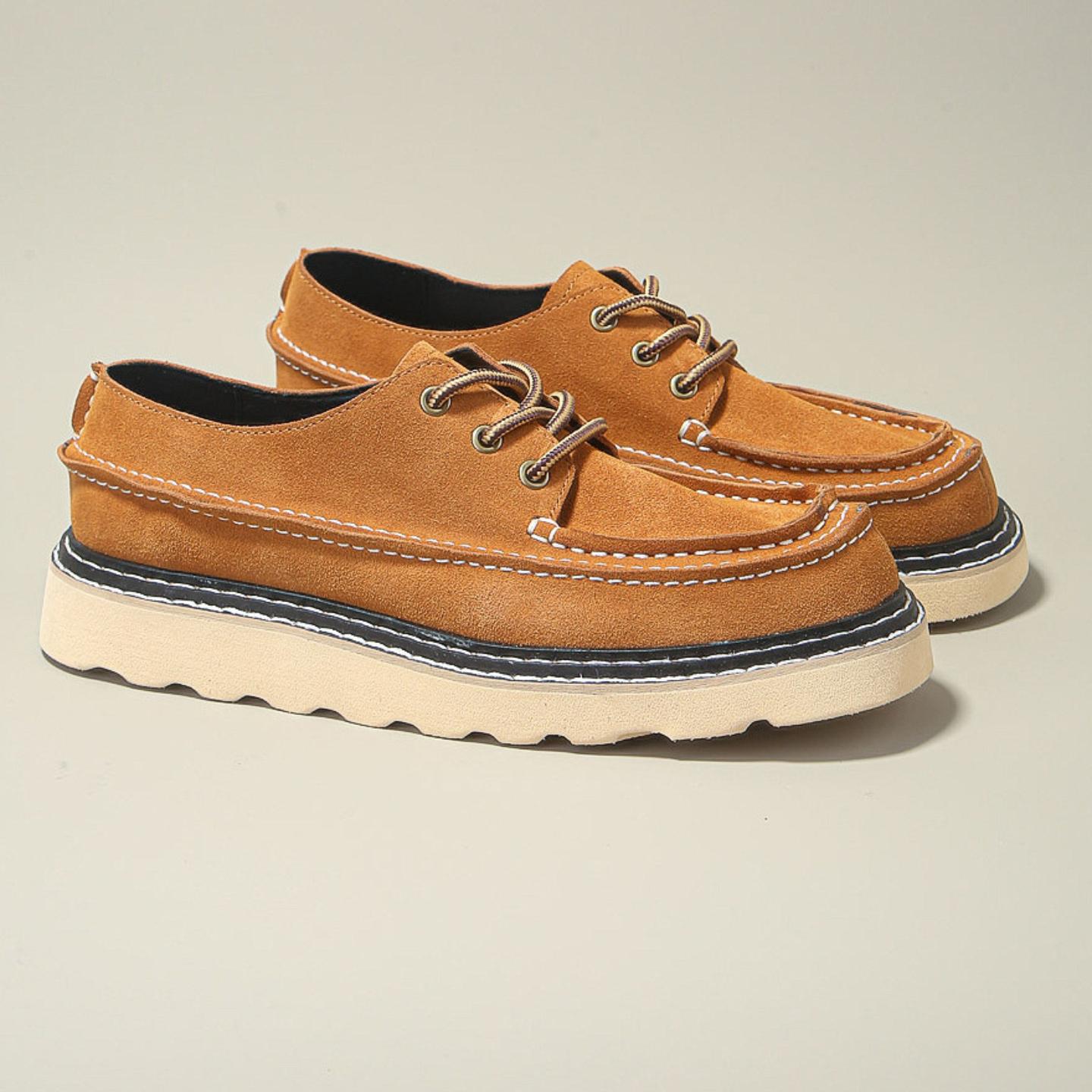 普洛克正品 新款男鞋真皮高端牛皮鞋休闲磨砂皮反绒皮代