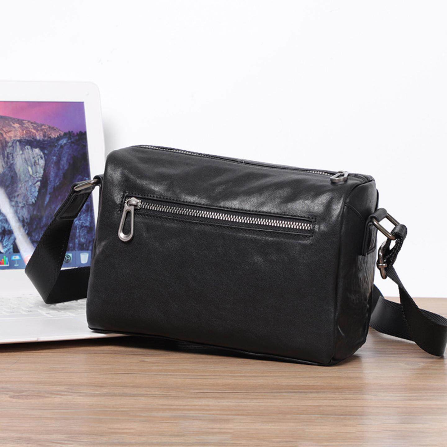 普洛克正品 通勤单肩斜挎包真皮软牛皮小包简约男包高级感枕头包