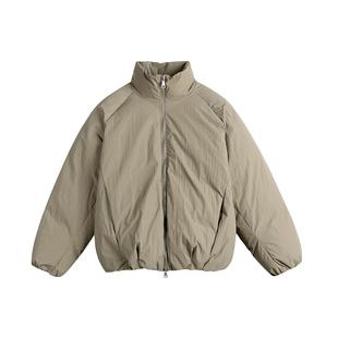 休闲纯色简约立领棉服短款 美式 boxy廓形蓬松外套 新款 普洛克正品