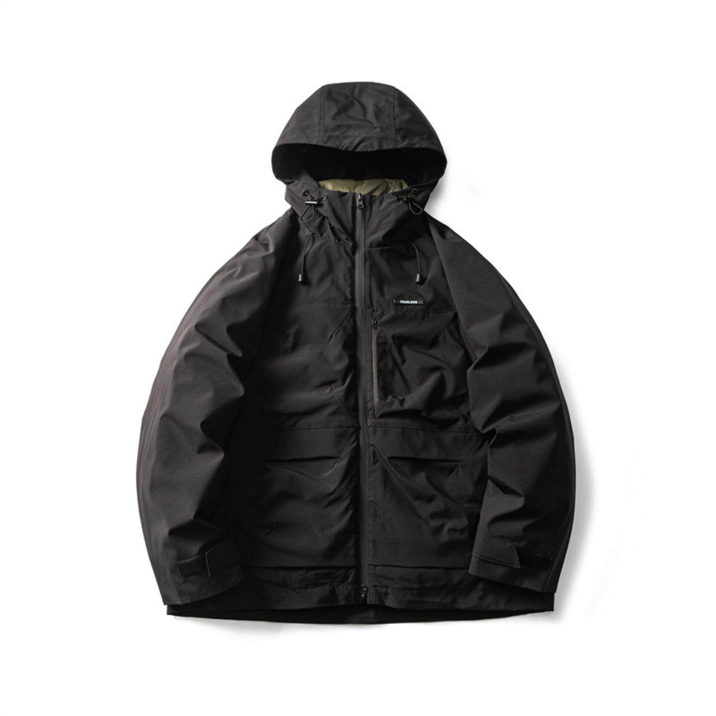 普洛克正品 新款户外90白鸭绒三合一防泼水休闲两件套工装羽绒服