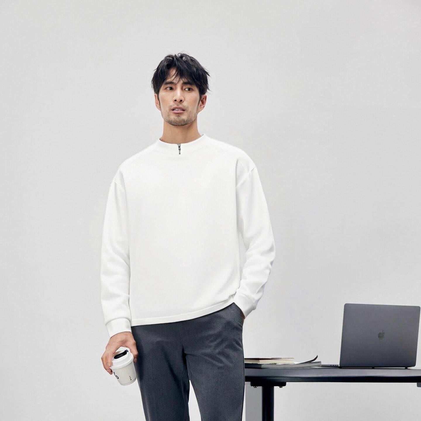 普洛克正品 长袖t恤男款秋季新款宽松休闲内搭打底针织衫卫衣上衣