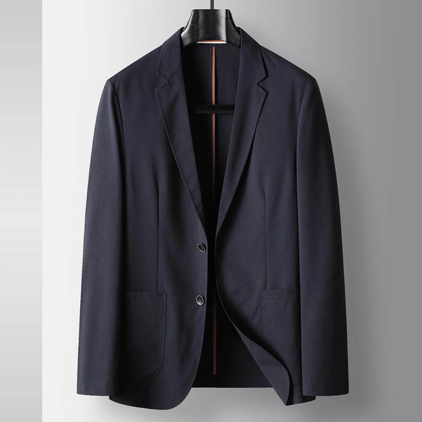 普洛克正品男装 休闲西装春夏莱赛尔高级感单西商务免烫亚麻外套