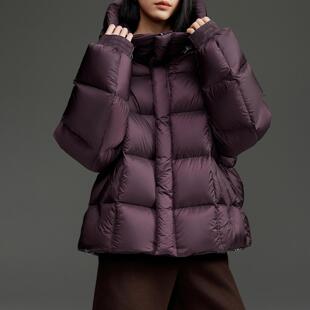 普洛克正品 羽绒服女款高级感连帽立领宽松lulu外套冬季新款上衣