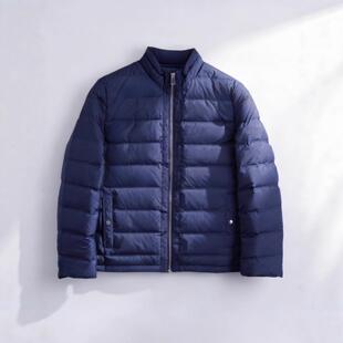 普洛克正品 冬新款轻薄型男款羽绒服商务简约90白鸭绒立领缝压胶