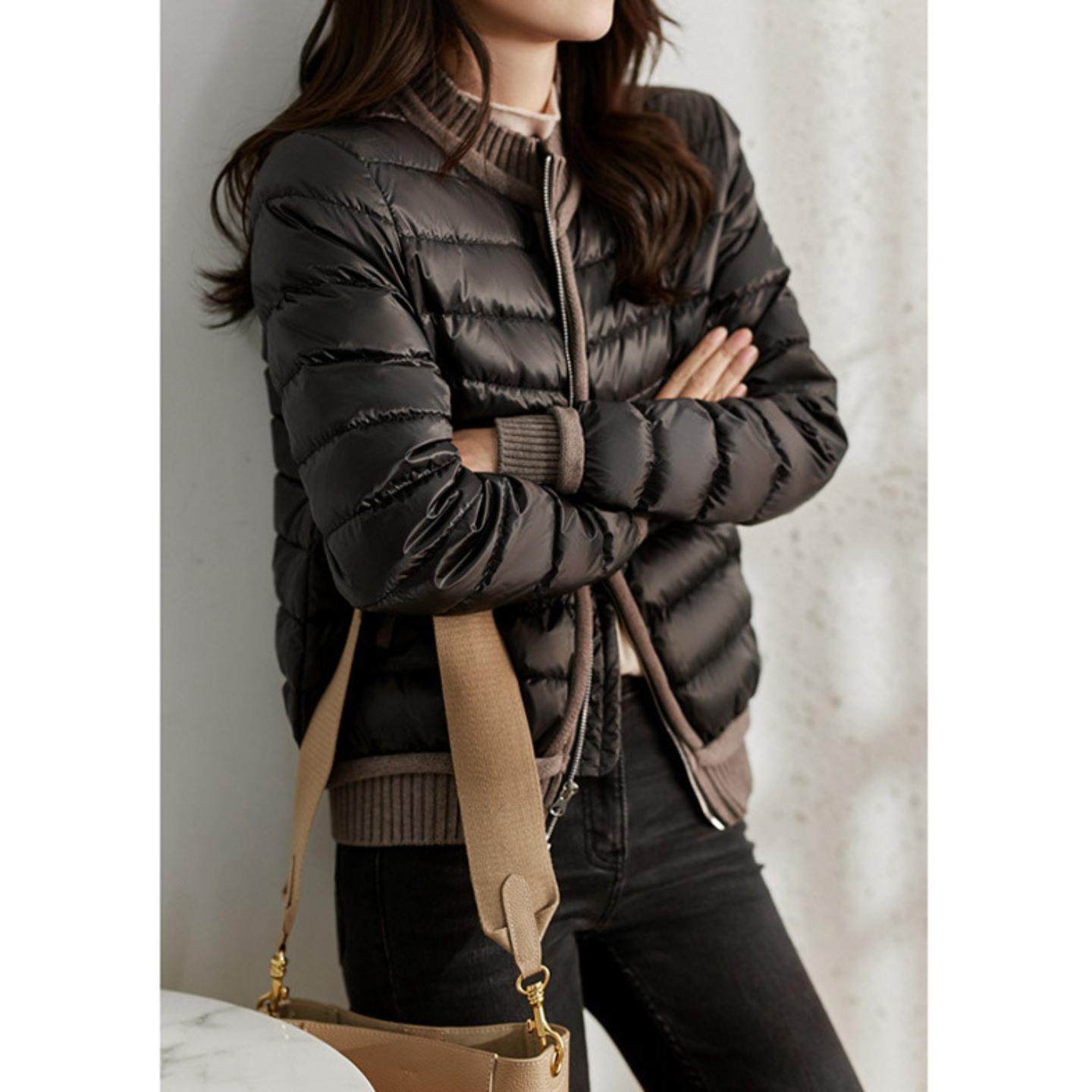 普洛克正品 棒球服羽绒服女装短款加厚冬季女款小众鹅绒服面包服