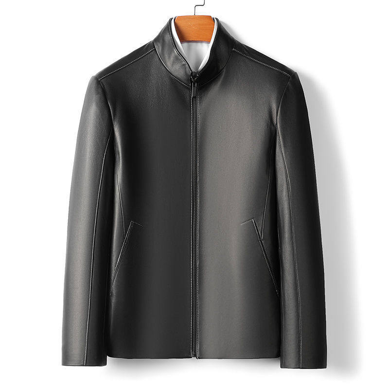 普洛克正品 春秋冬真皮皮衣男式A级绵羊皮夹克商务休闲机车外套