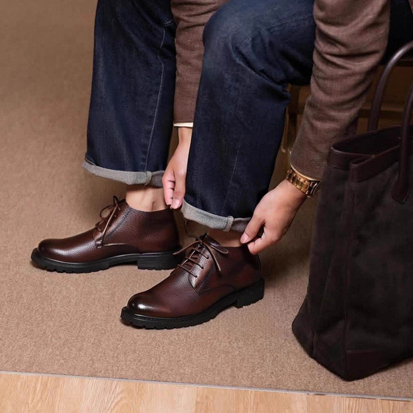 普洛克正品 高帮英伦风中帮潮鞋工装靴厚底沙漠靴短靴男皮靴秋季