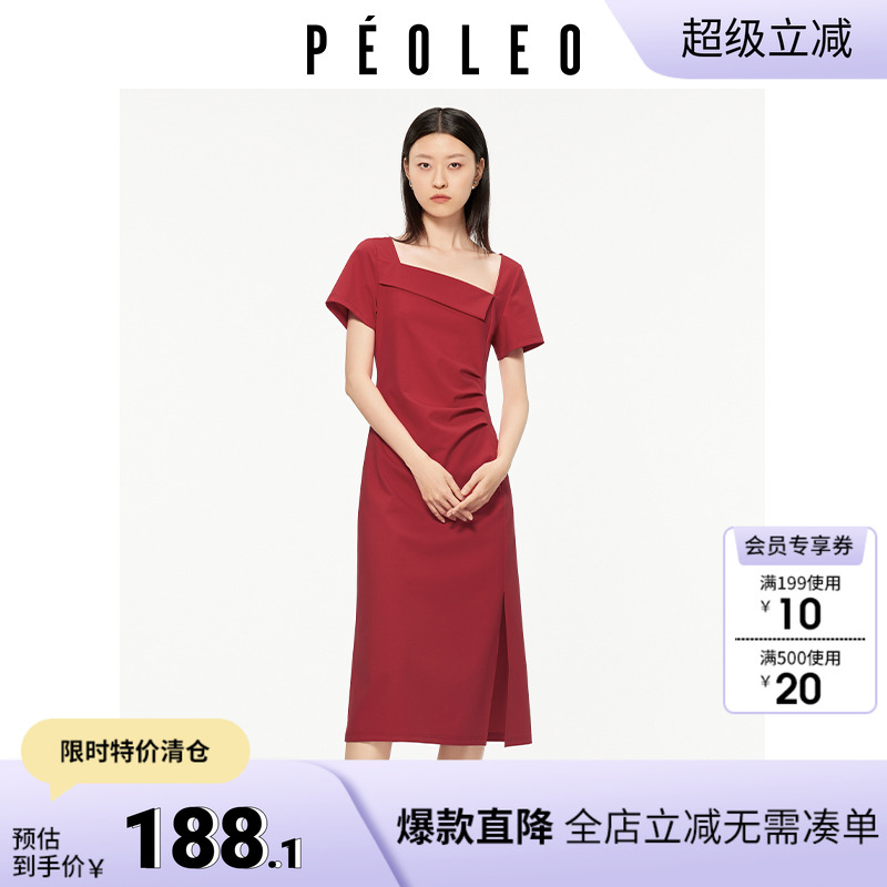 飘蕾方领短袖连衣裙2025夏季新款小礼服显瘦优雅气质裙子轻熟风女
