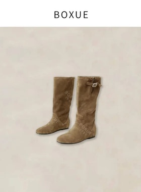 BOXUE  2025秋冬牛皮绒面革舒适长靴 靴子#251201S2222