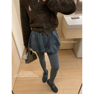 (吴大笑)花木庄园~俏皮百搭时髦波点花边防走光松紧腰花苞半裙