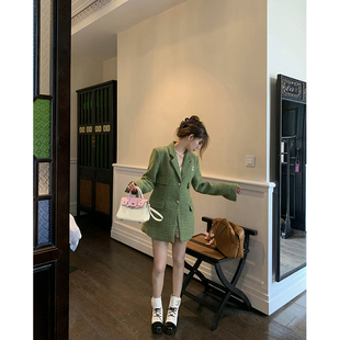 （吴大笑）蒙利特尔～高级显白显瘦翻领经典肌理感小香风西装外套