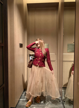 （吴大笑）阑珊星光～重工精致高克重buling气质优雅编织香风外套