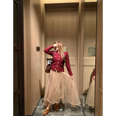 （吴大笑）阑珊星光～重工精致高克重buling气质优雅编织香风外套