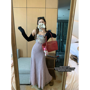 (吴大笑)初夏精灵~浪漫重工立体裁片精致梦幻灵动鱼尾连衣裙