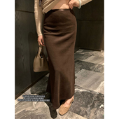 吴大笑 典雅莫兰～气质环保羊绒百搭遮胯显瘦松紧腰鱼尾半身裙