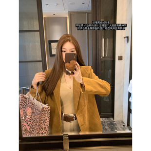外套 开普敦落日～复古高级感气质百搭宽松显瘦麂皮西装 吴大笑