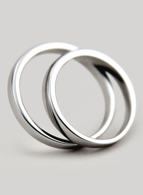 情侣戒指执子之手925纯银素圈