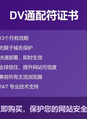 SSL证书 通配符证书 一年 泛解析 DV证书