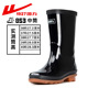 回力雨鞋 女中筒高筒雨鞋 牛筋底防水防滑耐磨工作劳保雨靴户外黑色