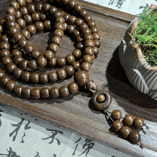 精品六道木圆珠手串108颗佛珠项链男款多圈叠戴手链文玩念珠饰品