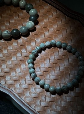 天然木纹石手串国风新中式复古