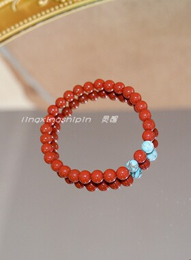 天然情侣礼物红石手链饰品新中式