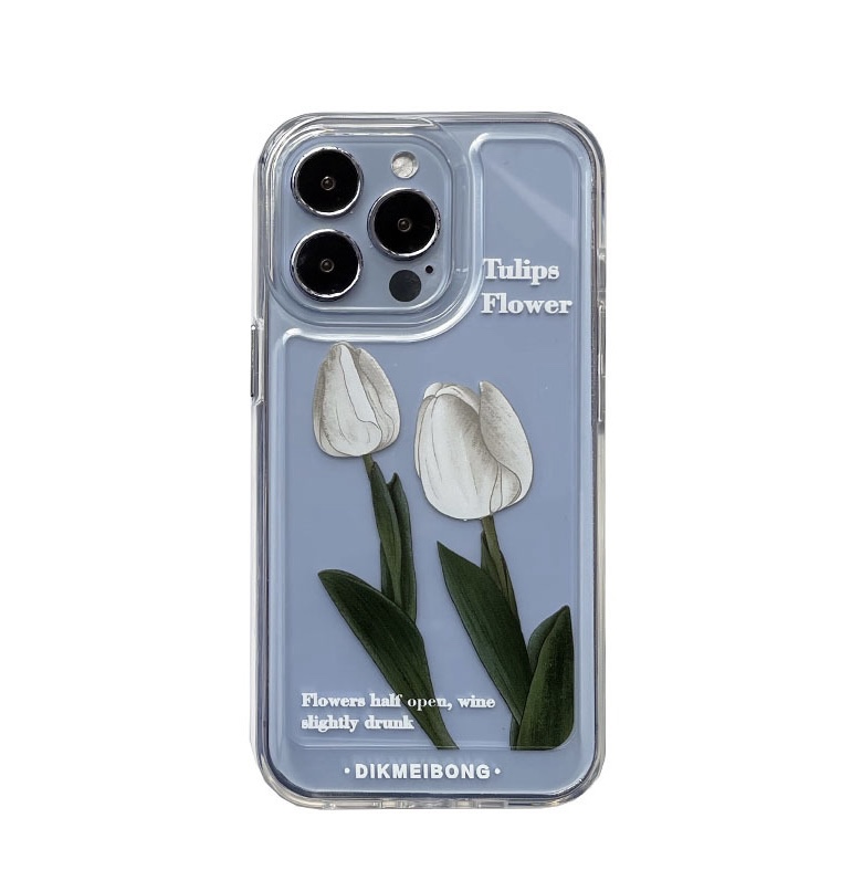 [淡漠 ] ins高级质感太空壳手机壳适用于华为Mate30苹果14/13系列12郁金香高透厚壳女生