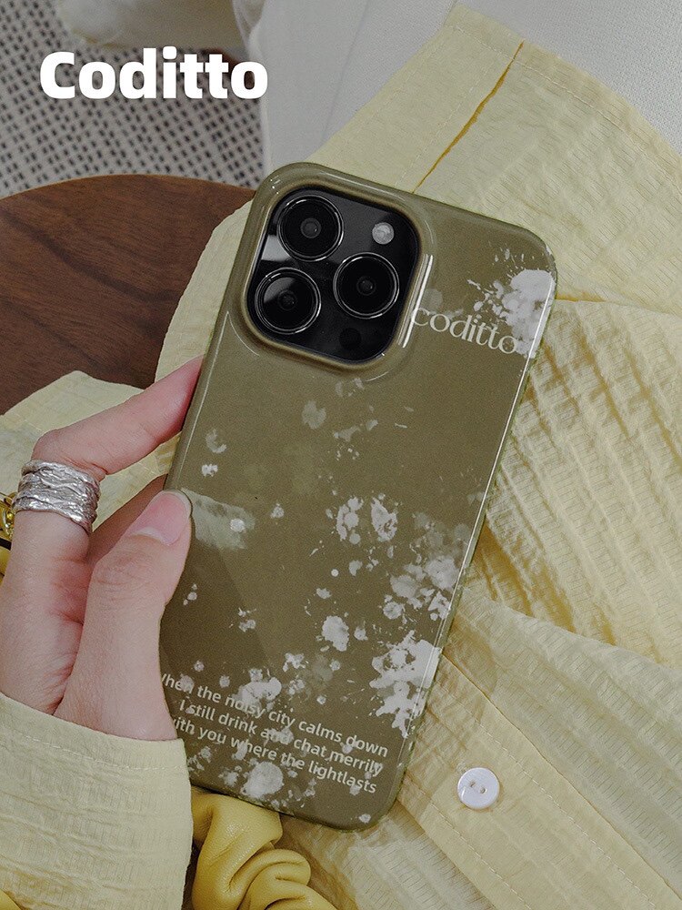 [ 迷雾森林] ins高级感韩国斑驳菲林壳轻奢油画浪漫适用苹果手机壳15