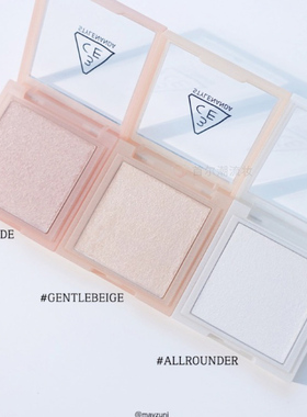 3ce高光修容盘哑光自然提亮立体香槟金all rounder